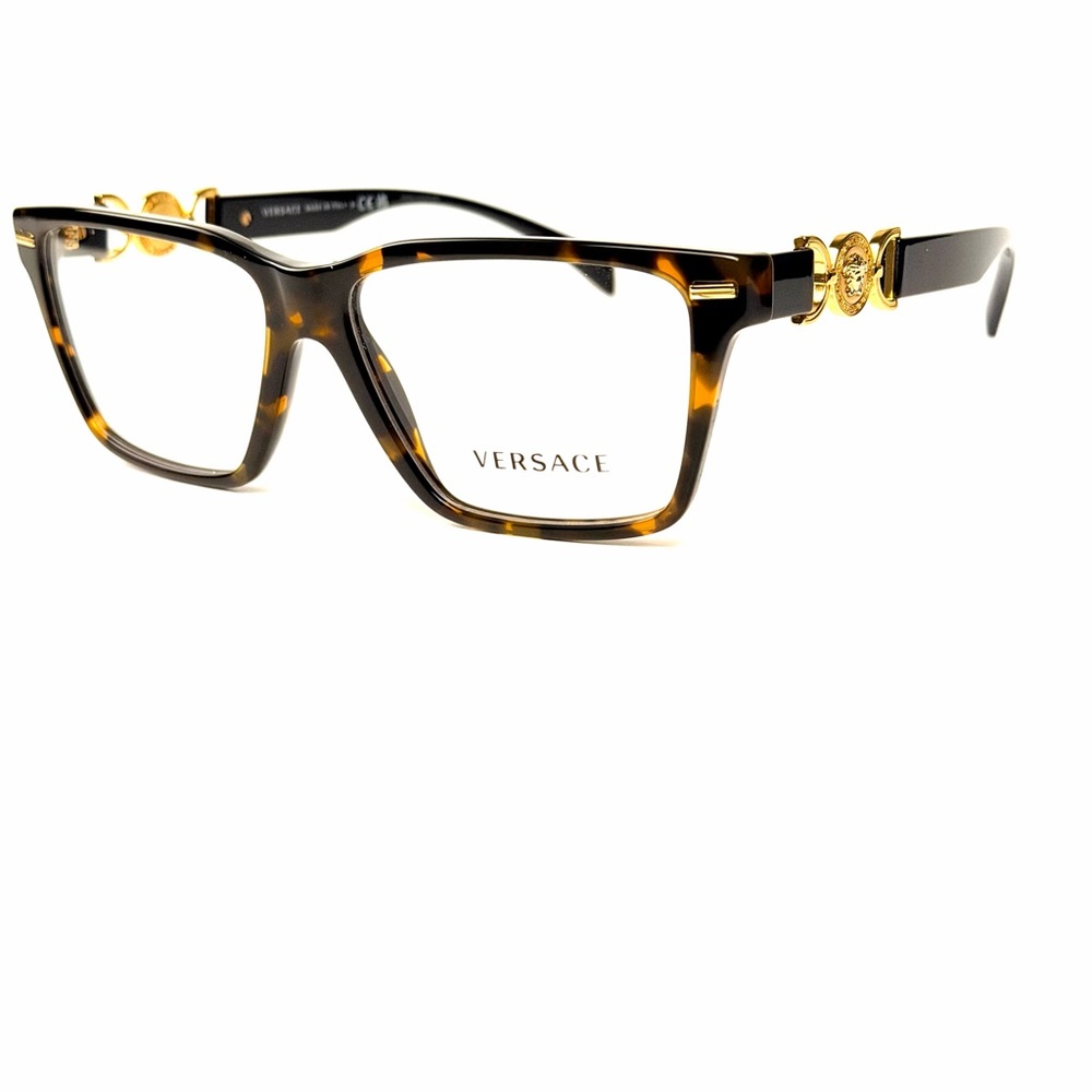 Versace Mod. 3335 5404 Authentic Brown Tortoise Black Glasses New Eyeglasses